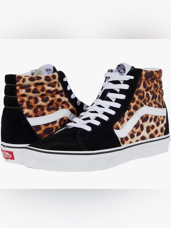 Vans Shoes - Vans High-Top Sk-8 Sneakers with Leopard Print and Black Suede Casual Skate 90’s